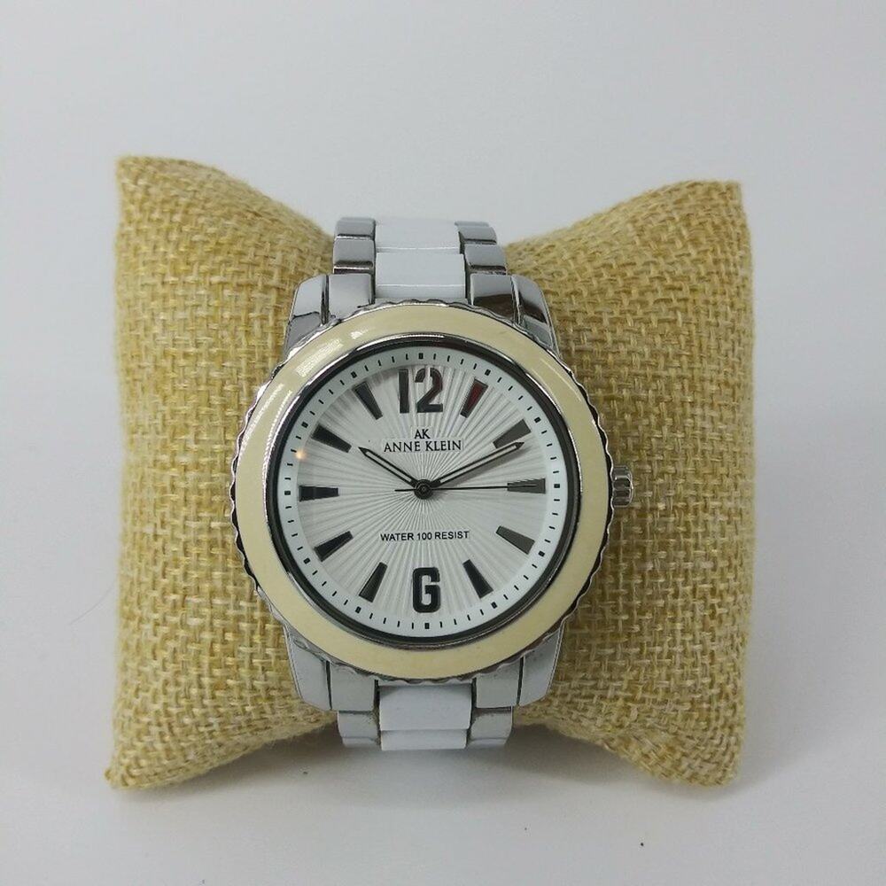 AK Anne Klein Watch Women's Wristwatch 121E White Y2K